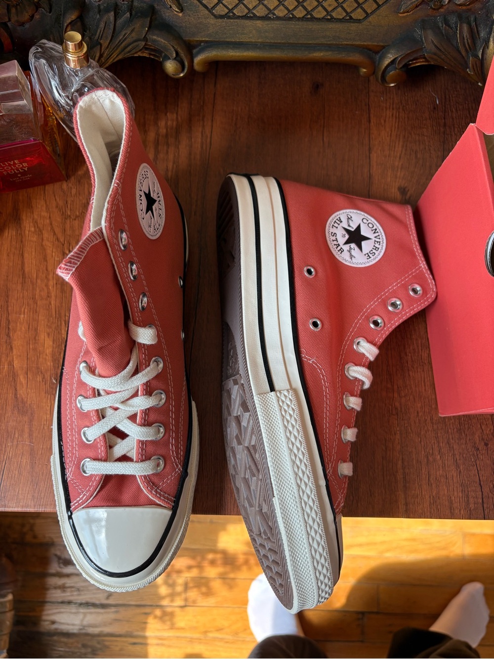 BNIB Converse Coral-Red High Top Sneakers